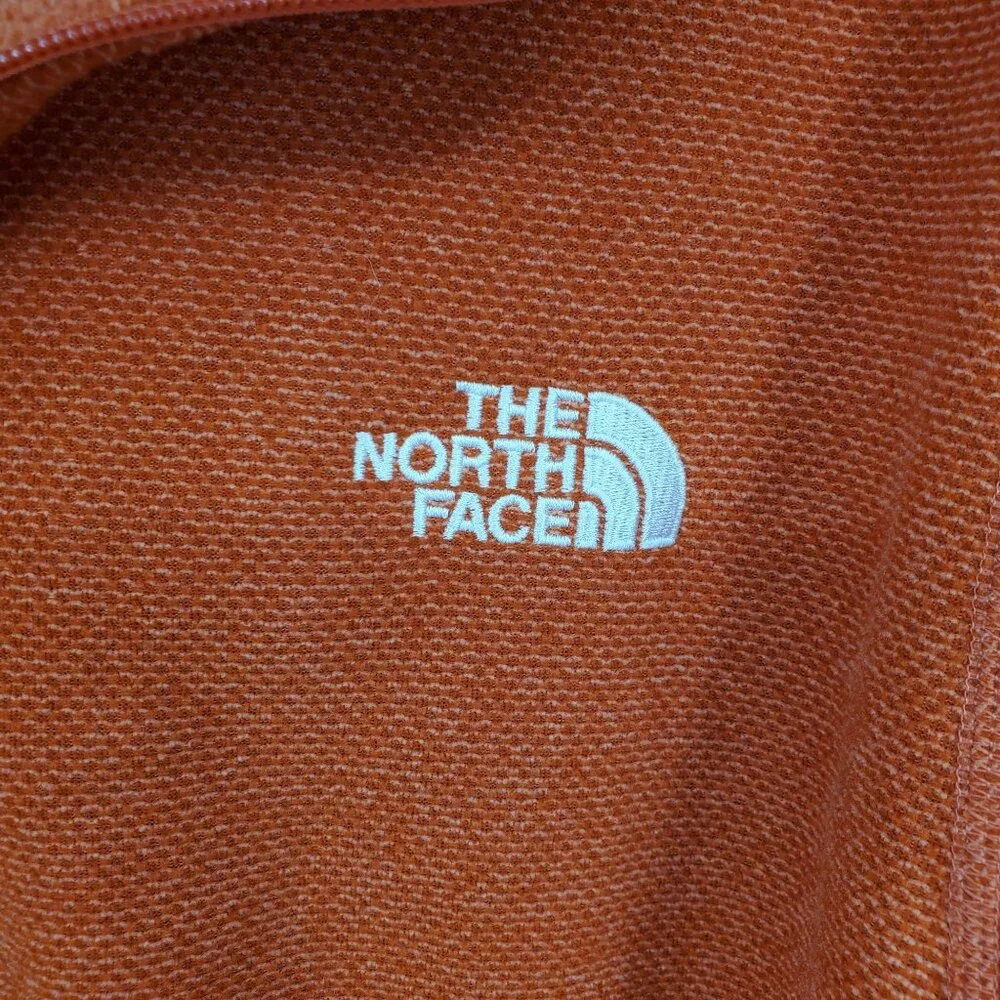 The North Face Orange Men's Long Sleeve 1/4‎ Zip Pullover Winter Shirt Large